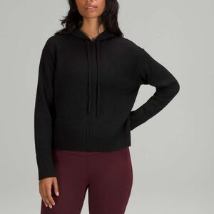 Lululemon Double Knit Sweater Cashmere Cashlu Hoodie Black XS/S